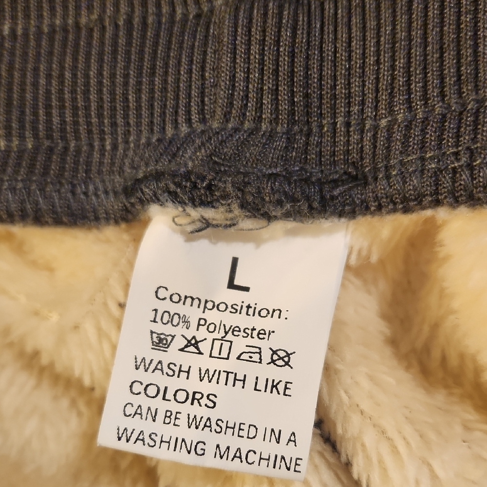 Polarsupply Fleece Pants, Unisex Fleece Lined Waterproof Pants, Warm Fuzzy Jogge - Picture 4 of 4